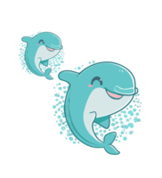 pair of a cute dolphin smiling png