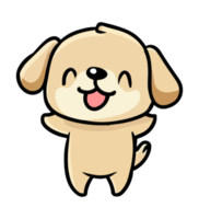 cute cartoon style dog with its tongue out png