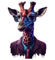 Giraffe wearing glasses png