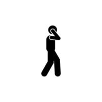 Man, walking, talking phone vector icon