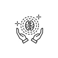 Brain hands vector icon