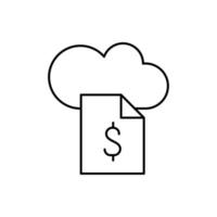 Cloud computing, dollar, SEO vector icon
