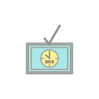 Christmas Tv colored vector icon