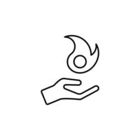 hand, magic, fire vector icon