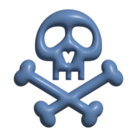 3d icon of skull bone png