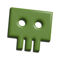 3d icon of skull bone png