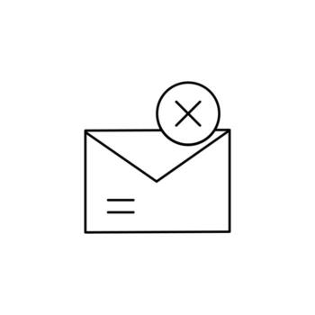 Email, delete, envelope vector icon