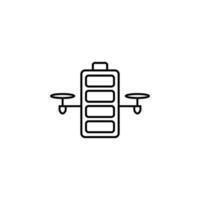 charging a drone field outline vector icon