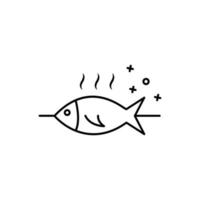 Fish bbq cook grill vector icon