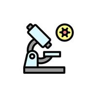 Microscope, coronavirus vector icon