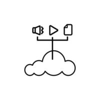 Audio cloud file video online vector icon