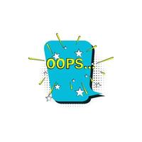 pop art OOPS bobble color vector icon