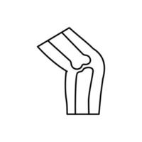 Broken knee joint bone vector icon