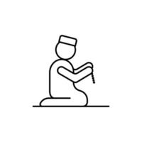 Muslim, man, praying vector icon