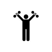 Dumbbell gym muscle exercise with arrow pictogram vector icon