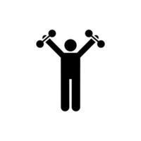 Dumbbell gym muscle exercise with arrow pictogram vector icon