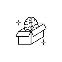 Box brain vector icon