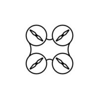 drone propellers field outline vector icon