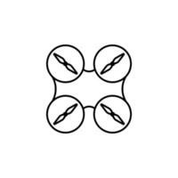 drone propellers field outline vector icon