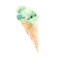 hielo crema cono con chocolate png