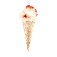 cornet de crème glacée aux fraises png