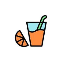 bebida vaso naranja vector icono