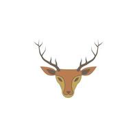 Christmas deer colored vector icon