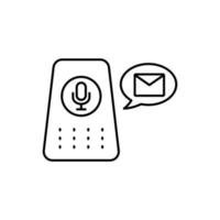 Echo dot, microphone, mail, message vector icon