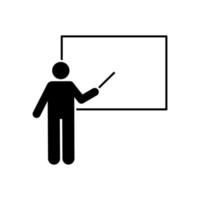 Man teacher explain board pictogram vector icon