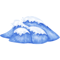 acquerello oceano onde, onda, onda illustrazione, oceano illustrazione png