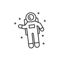 astronauta, volador, contento vector icono