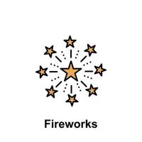 Fireworks, stars vector icon