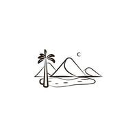 palm tree in desert vector icon