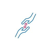 Islam, sadaqah 2 colored line vector icon