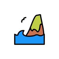 Mountain, ocean vector icon