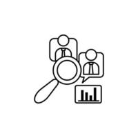 Qualitative research search vector icon