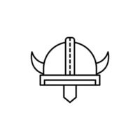 vikingo, casco vector icono