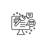 Message, gear, chat, computer vector icon