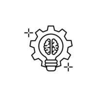 Gear bulb brain vector icon