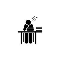 Angry, tired, student vector icon