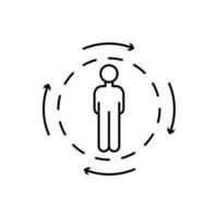 Man statistic graph vector icon