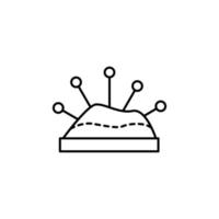 Pincushion, pin vector icon