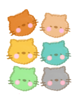 Cute Colorful Cats Background png