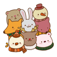 Cute Christmas Animals Collection png
