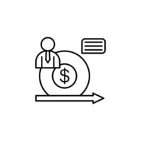 Performance dollar management vector icon