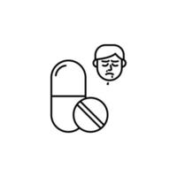 Drug, allergic face vector icon