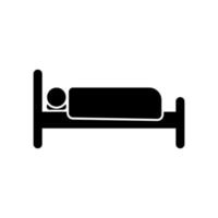 cama, dormir, hotel, habitación vector icono