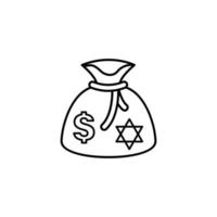 Jewish money donation vector icon