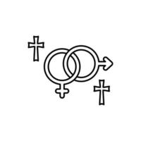 Marriage, Christianity, gender vector icon