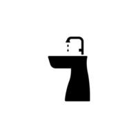 Faucet, drop, sink vector icon